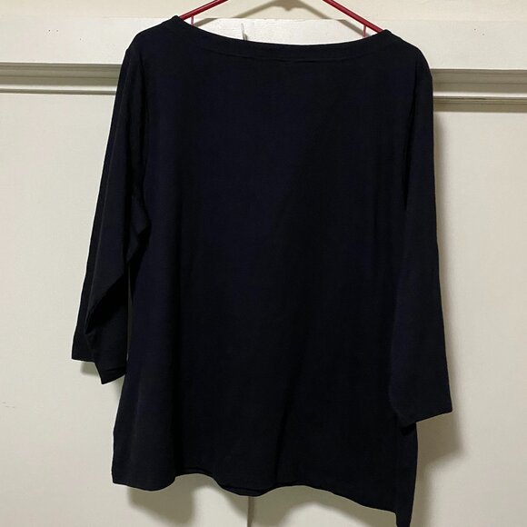 NWT - Liz Claiborne 3/4 length sleeve, black "Love" tunic, size XXL - Picture 7 of 12